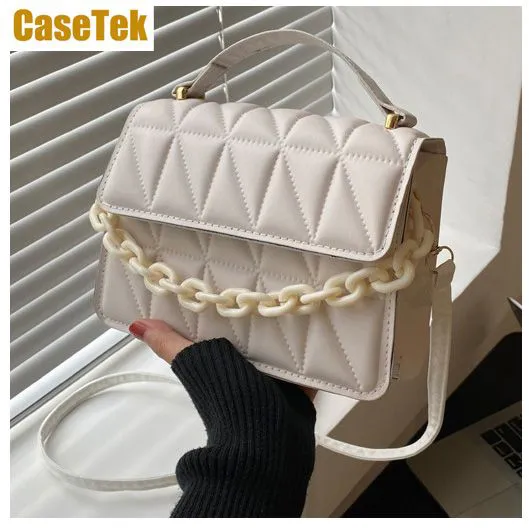 New Arrival  big discount Simple and retro small square handbag with chain, single shoulder crossbody bag with diamond pattern