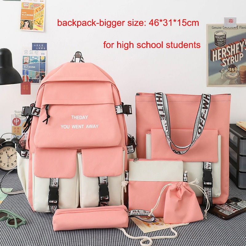 New Arrival 5pcs/SET Hot Backpacks Fast delivery  Fashion bookbags women's boy girl school bags sets monkey ladies travel bags CaseTek brand shoulder bags