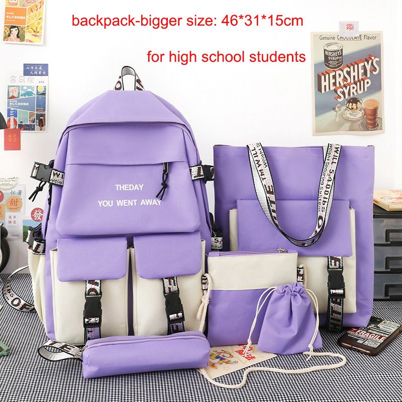 New Arrival 5pcs/SET Hot Backpacks Fast delivery  Fashion bookbags women's boy girl school bags sets monkey ladies travel bags CaseTek brand shoulder bags