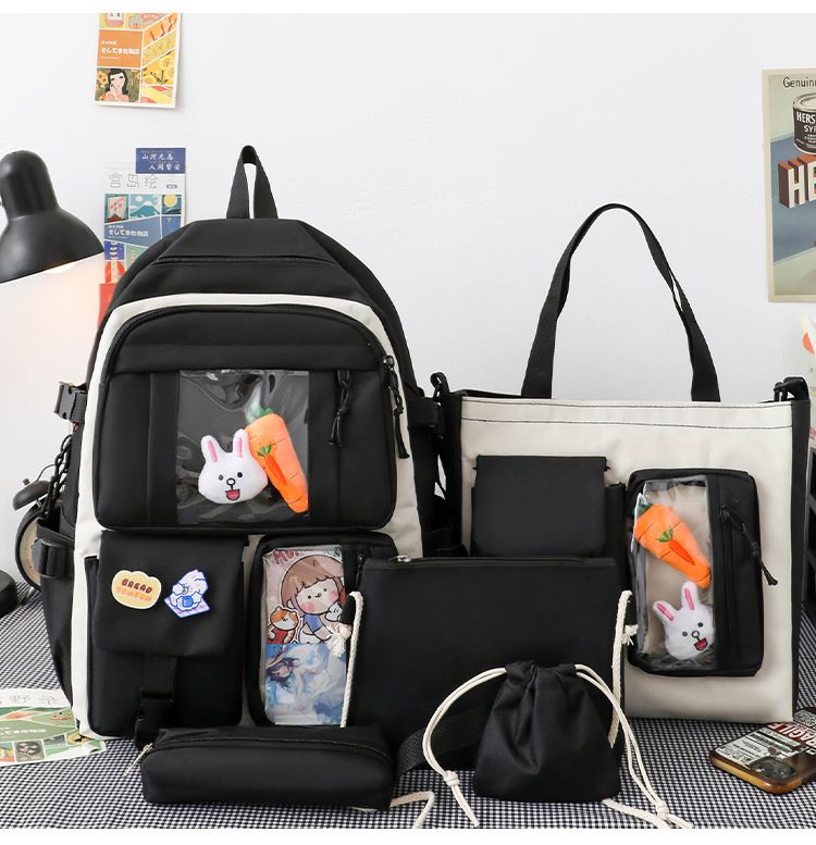 [primary & junior high school ] 5pcs/set  New arrival school backpack women's bags bookbags laptop bags travelling bag Casetek brand shoulder bags fast delivery backpack wallet handbags pencil case