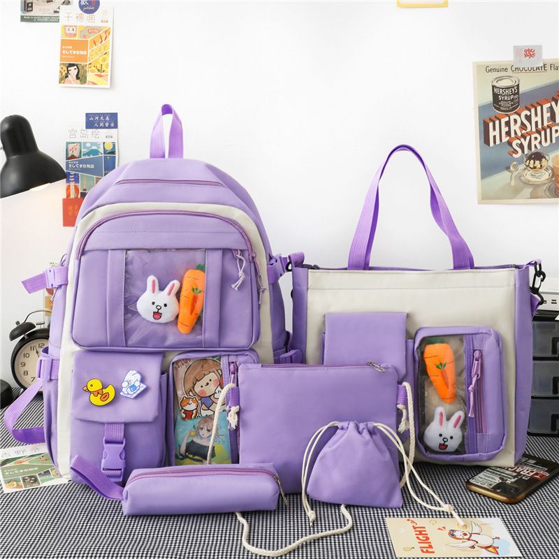 [primary & junior high school ] 5pcs/set  New arrival school backpack women's bags bookbags laptop bags travelling bag Casetek brand shoulder bags fast delivery backpack wallet handbags pencil case