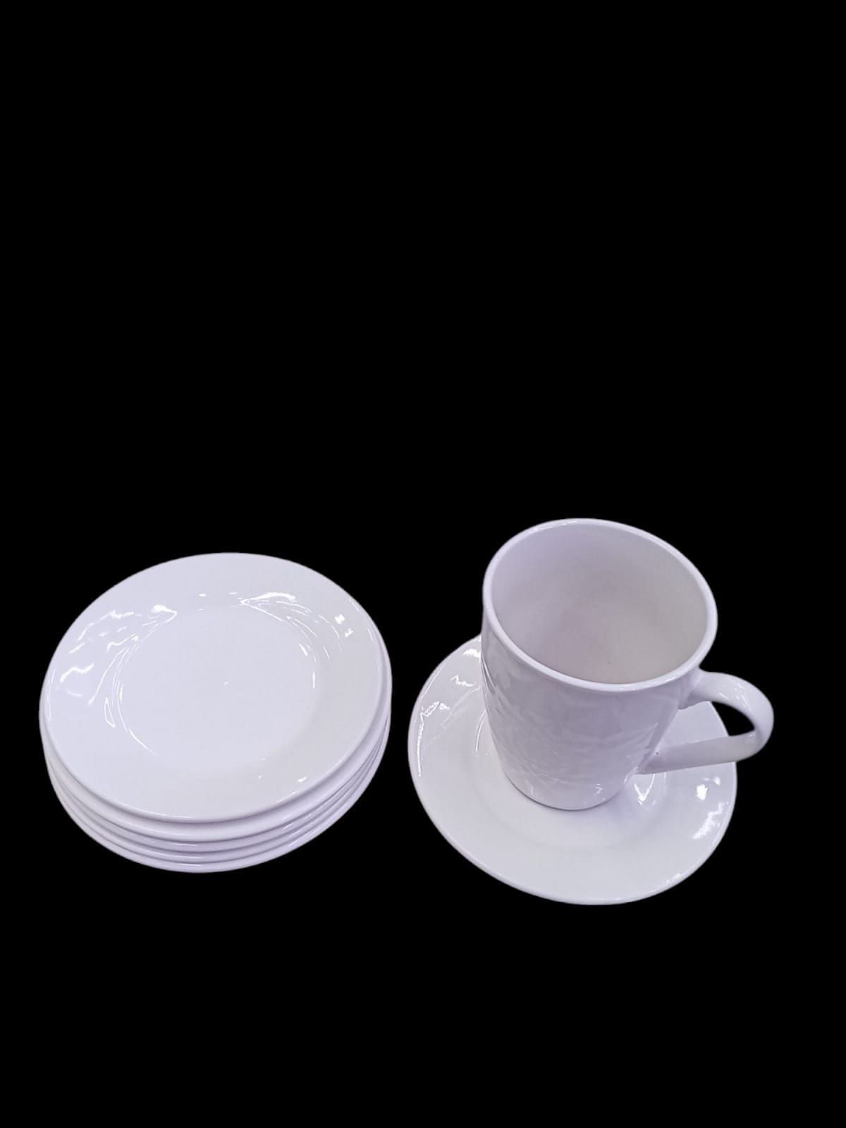 ELEGANT 6PC 5.5-Inch Ceramic Saucer – Elegant Coffee & Tea Cup Plate perfect for serving coffee or tea cups. Stylish and practical for home, cafés, and restaurants.