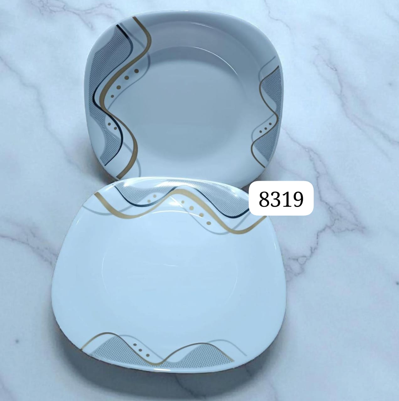 set of 6pcs opal  square dinner plates