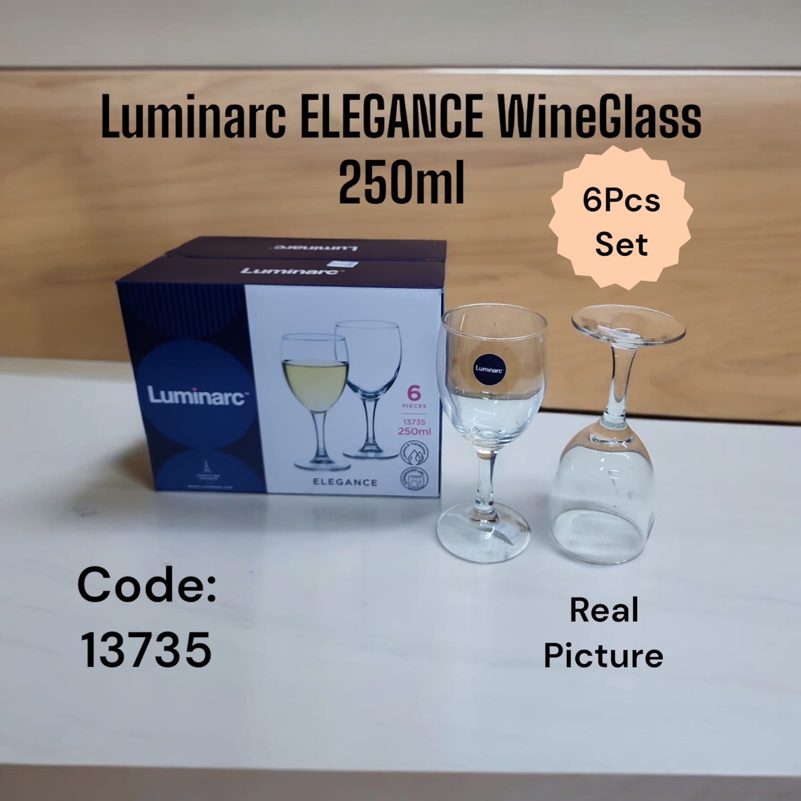 🔥 SPECIAL PRICE OFFER 🔥 Luminarc Elegance Wine Glass Clear Elegant Stem Glass Durable Drinking Glass for Red White Wine Home Dining