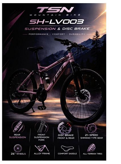 🌟 CUSTOMER FAVORITE OFFER 🌟 – 1pcs MBT Model LV 003 Bike for Adults, Stylish & Durable