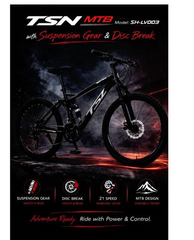 🌟 CUSTOMER FAVORITE OFFER 🌟 – 1pcs MBT Model LV 003 Bike for Adults, Stylish & Durable