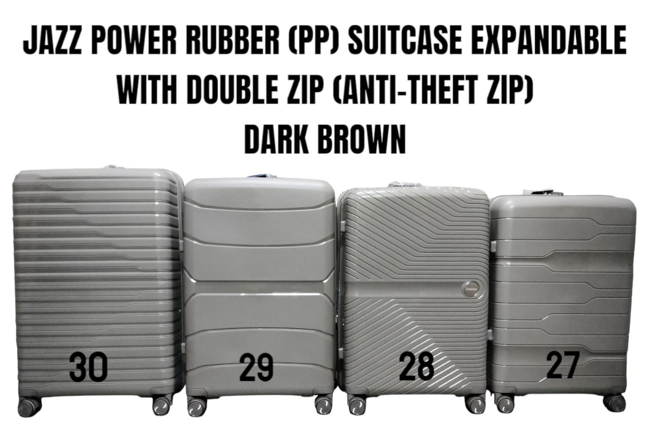 🎉 Crazy Offer – Today Only 🎉 1pc JAZZ POWER PP (Rubber) Suitcase with Double Zipper (Anti-Theft) & Extension – 27-inch Travel Luggage