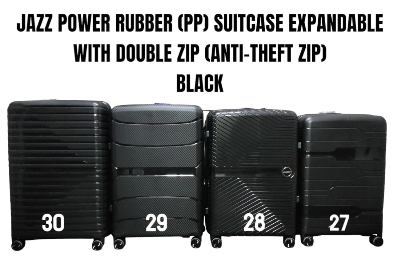 🎉 Crazy Offer – Today Only 🎉 1pc JAZZ POWER PP (Rubber) Suitcase with Double Zipper (Anti-Theft) & Extension – 27-inch Travel Luggage