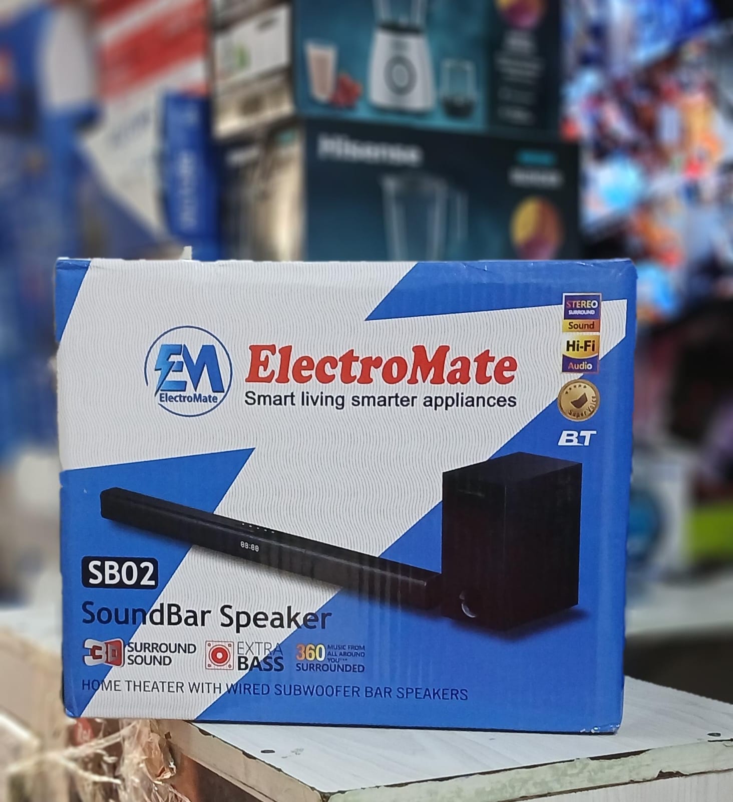🎯 Limited Time Offer 🎯 Electromate SB-02 Subwoofer 🔊 Powerful Bass Bluetooth Speaker System | USB AUX FM Home Theatre Audio System