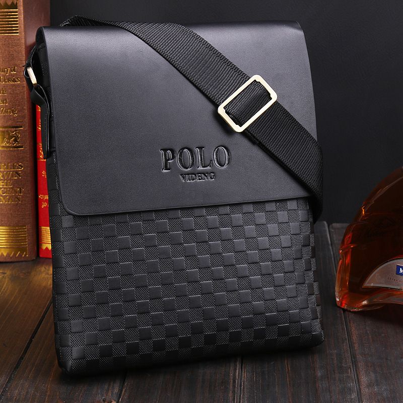 New men's shoulder bag, crossbody bag, new casual business bag, Pu bag, gift for boyfriend Black