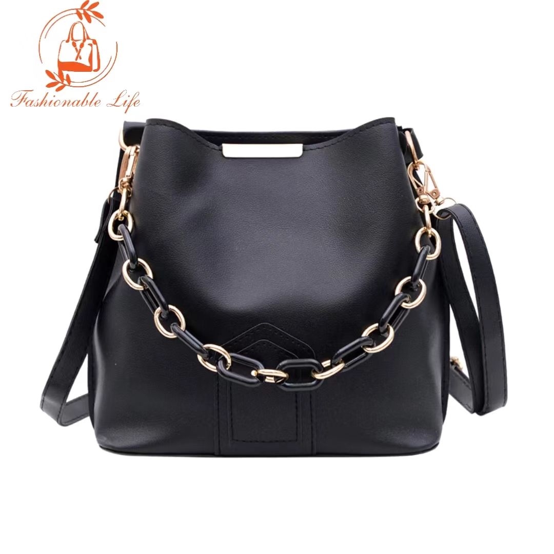 New Ladies Shoulder Bag Messenger Bag Fashion Chain Handbag Gift Bag for Girlfriend Handbag Chain Bucket Bag Simple Fashion Trend Candy Color Multipurpose Bag Large Capacity hangbag  bags