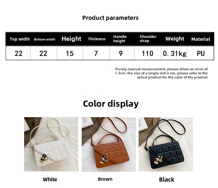 New shoulder bag messenger bag handbag simple chain small bag fashion leisure diamond lattice women's bag small square bag gift for girlfriend