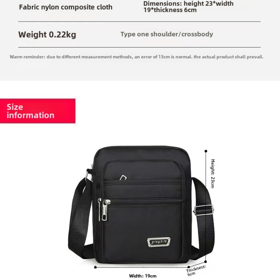 Men's shoulder bag, crossbody bag, multi-layer zipper, doing business, wallet collection