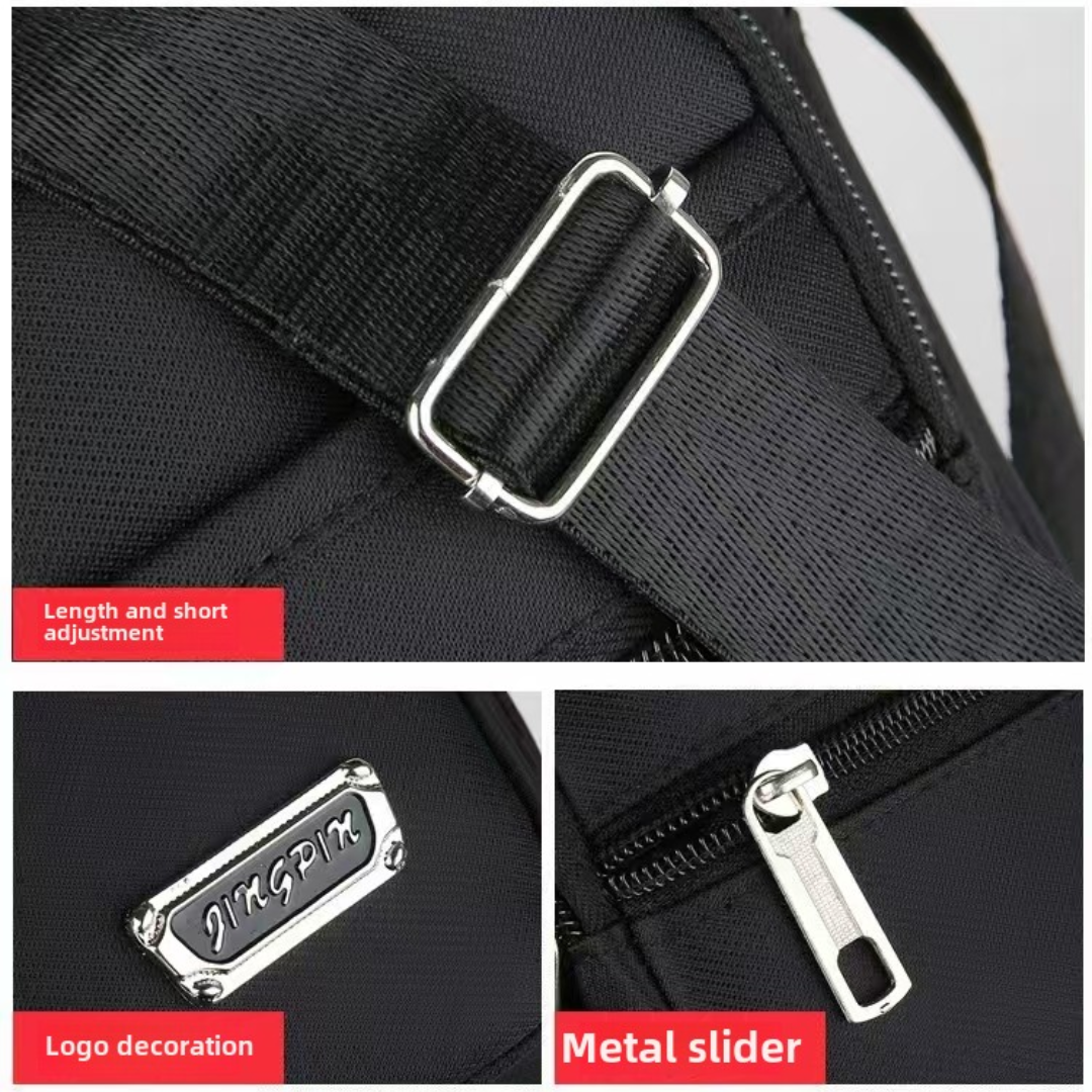 Men's shoulder bag, crossbody bag, multi-layer zipper, doing business, wallet collection