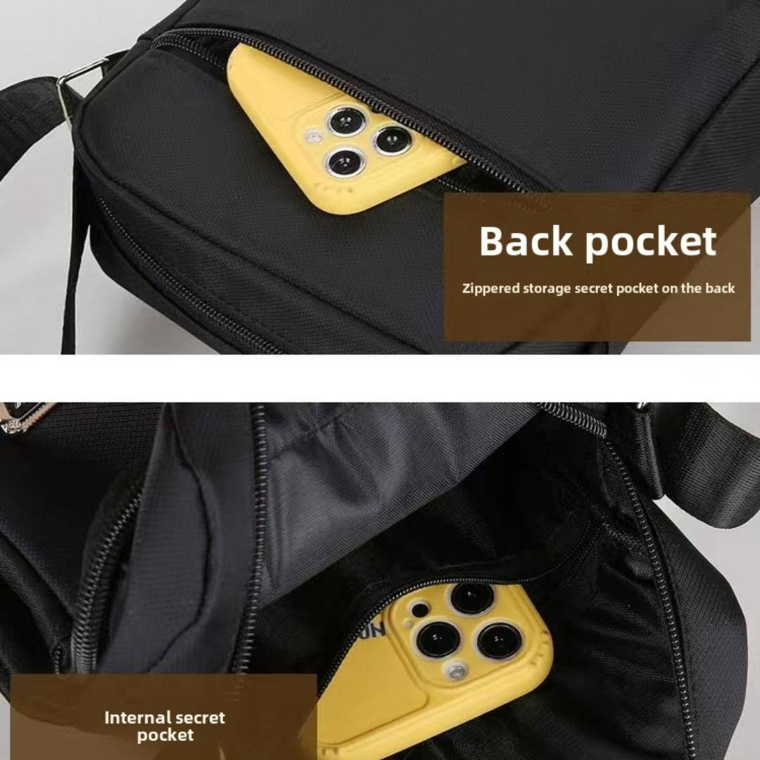 Men's shoulder bag, crossbody bag, multi-layer zipper, doing business, wallet collection