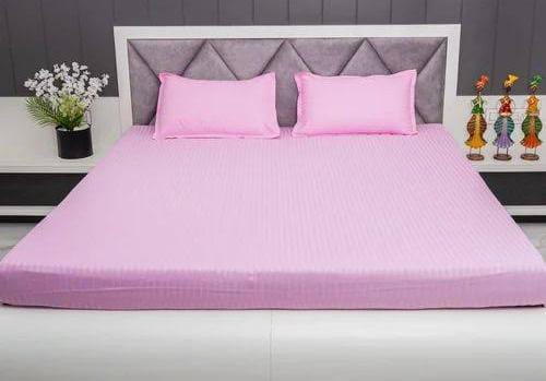 CLEARANCE OFFER 4pc Set TC Cotton Stripped Bedsheets (2 Bed Sheets, 2 Pillow Cases)