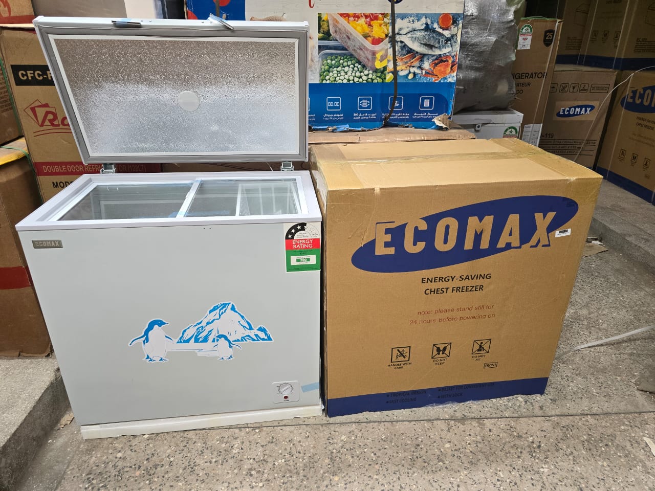 CLEARANCE OFFER Ecomax 169 litres deep chest freezer