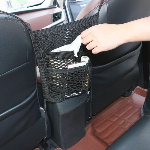 CLEARANCE OFFER Super stretch 2slot net organizer for in between car front seats