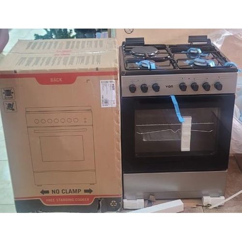 CLEARANCE OFFER VON 60 x 60, 3 Gas+1 Rapid Plate Standing Gas Cooker with Electric Oven