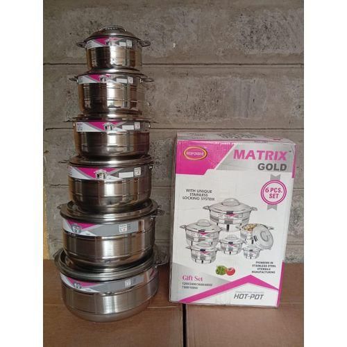 CLEARANCE OFFER Matrix Gold 6Pcs With Unique Stainless Locking System Hotpot Kitchen