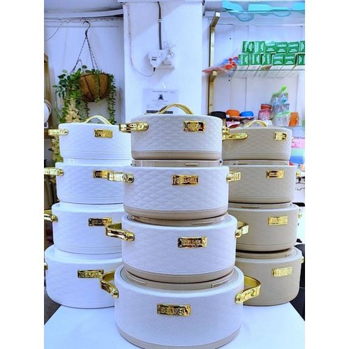 CLEARANCE OFFER Premium Quality 4pcs Leatherite Hotpots Set – Elegant Serveware (1000ml, 1500ml, 2500ml, 3500ml)