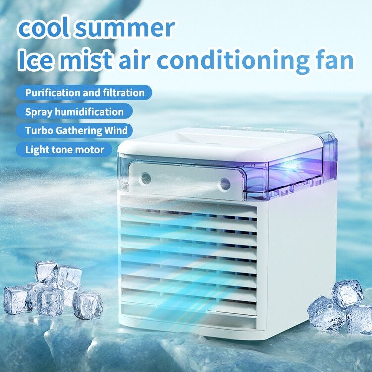 New Portable Ultra Air Cooler USB Cooling Fan Personal Air Conditioner with LED