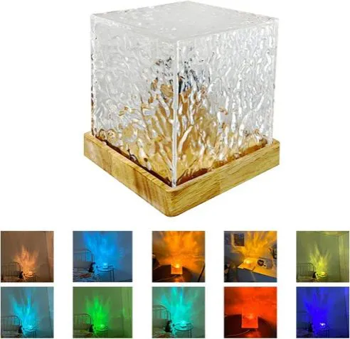 Dynamic Water Ripple Night Light - Aesthetic Projector Lamp with Remote Control