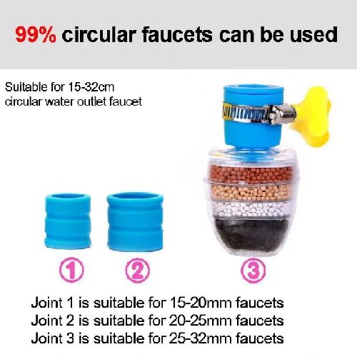 Six layer precision filtration, splash proof water filtration device, household kitchen well water shower faucet, water purification multifunctional water-saving nozzle