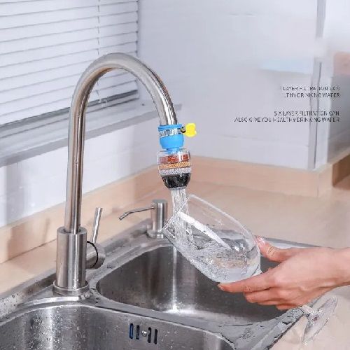 Six layer precision filtration, splash proof water filtration device, household kitchen well water shower faucet, water purification multifunctional water-saving nozzle