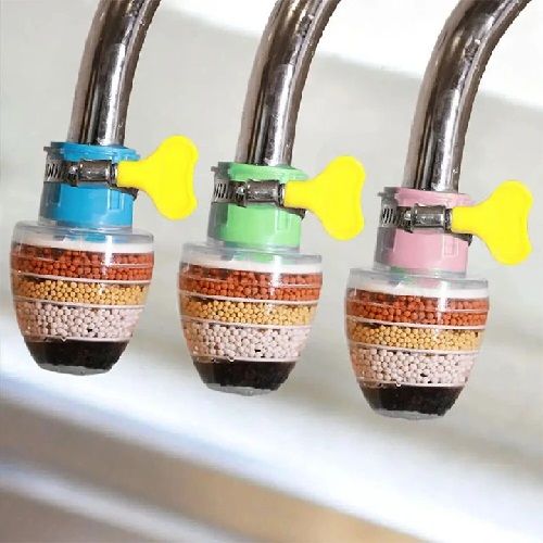 2 Pcs Kitchen household tap water-saving sprinkler head six-layer water purification anti-splash shower head Faucet Filter Tap Water Purifier Home Activated Carbon Multi-layer Water Filter