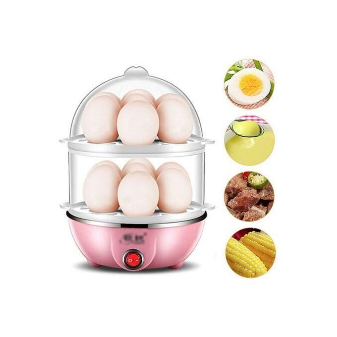 1Double Layer Egg Boiler Egg Vegetable/Corn Steamer-14 eggs poacher