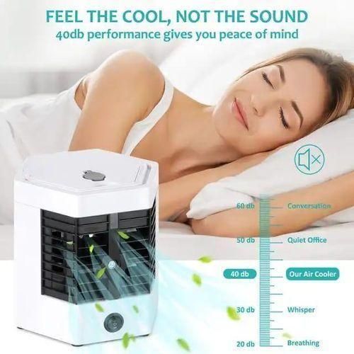 Portable Mini Air Conditioner Fan Personal Evaporative Small USB Desktop Air Cooling Cooler Fan Mini Air Conditioner Conditioning Fan Portable Low Noise