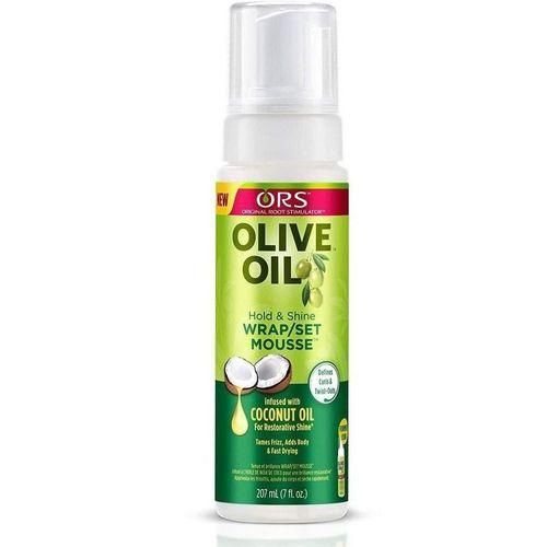 ORS Olive Oil Hold & Shine Wrap/Set Mousse with Coconut Oil Tames Frizz, twists and defines curls