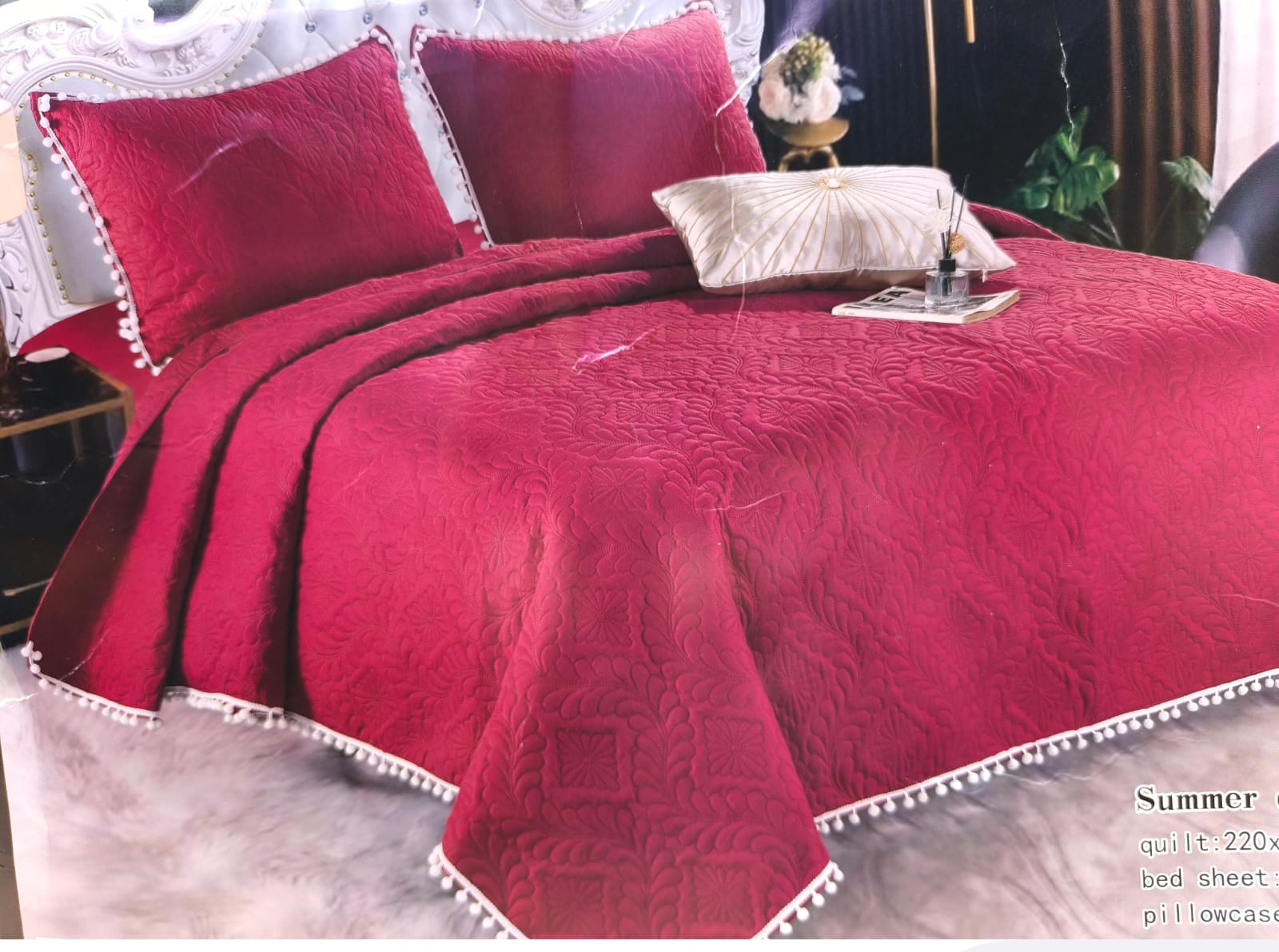 TC Bedcover, one bedsheet and two pillowcase size 6*6