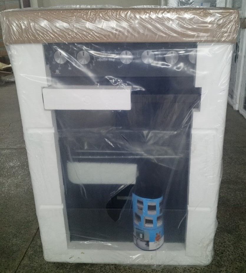 Masterchef, 60cm by 60cm, 3 Gas Jet Pool Burners+1 Rapid Hot Plate Standing Gas Cooker with Electric Oven