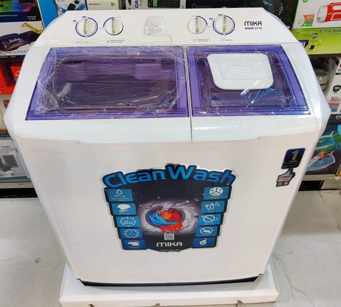 Mika MWM12110, 10Kg, Twin Tub Washing Machine (1 YR WRTY)