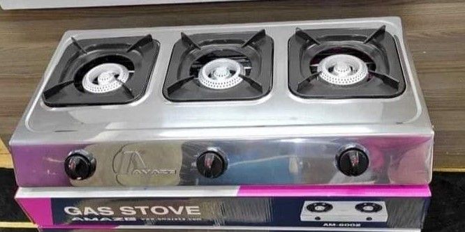 AMAZE, 3-Burner Gas Cooker - Silver
