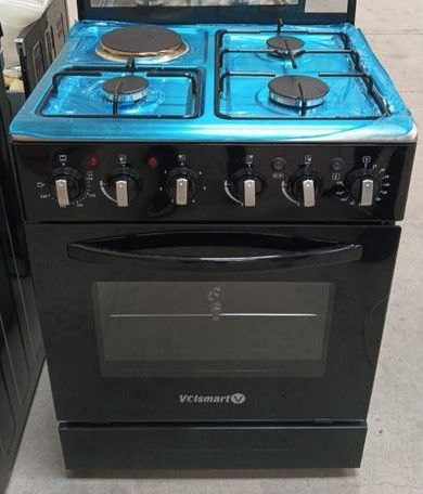 VOLSMART 60x60, 3 Gas Jet Pool Burners + 1 Rapid Plate Standing Cooker with Electric Oven