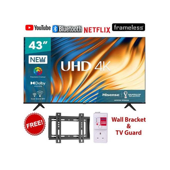 Hisense 43 Inch, A6 Series, UHD 4K, Bluetooth, Smart TV (2 YRS WRTY)