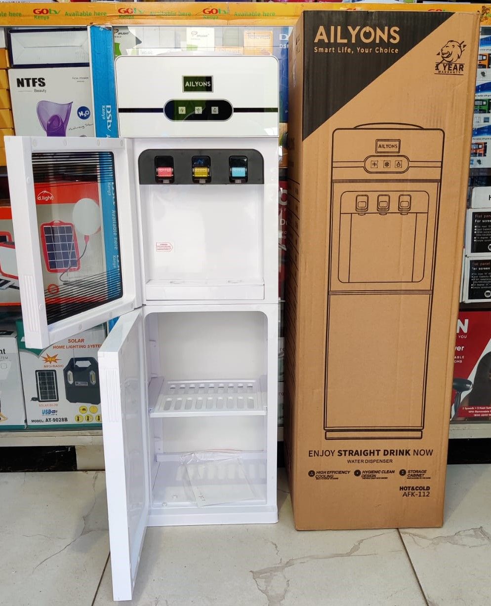 AILYONS AFK-112  Hot, Normal & Cold Top Load Water Dispenser with Storage Cabinet