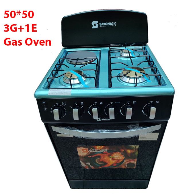 SAYONA SGC 50E31-GO, 50x50, 3 Gas+1 Hot Plate  Standing Gas Cooker With Gas Oven