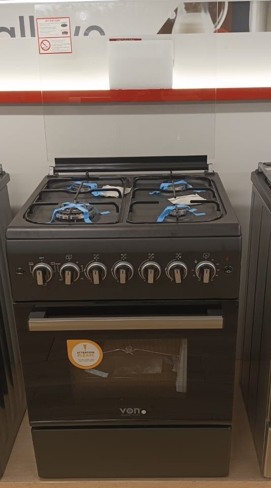 VON 58 X 58, 4 Jet Pool Gas Burners Free Standing Cooker + Electric Oven