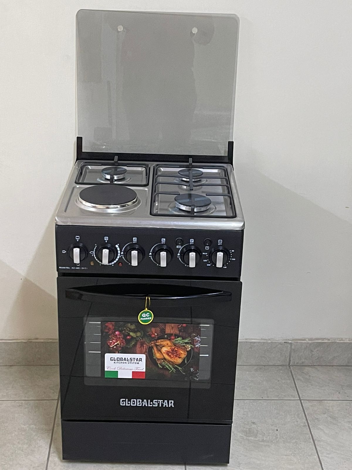 Globalstar 50x50, 3 Gas + 1 Hot Plate Standing Cooker With Electric Oven