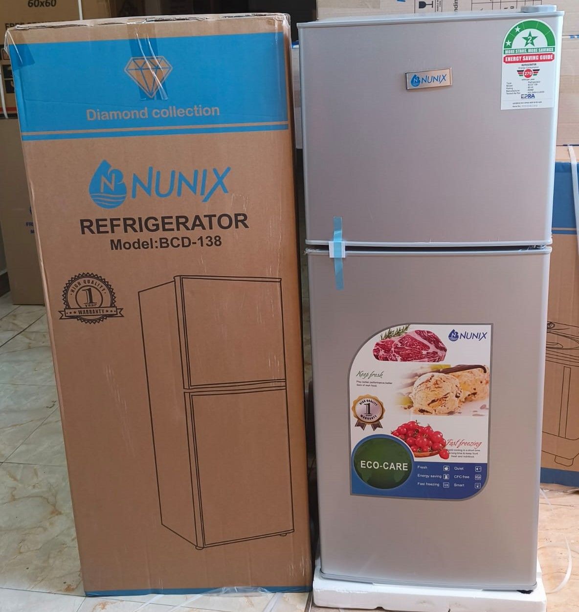 Nunix BCD-138, 138L Double Door Fridge