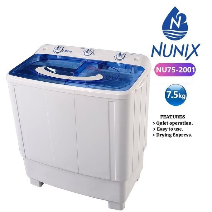 Nunix NU75-2001, 7.5KG Twins Tub Washing Machine