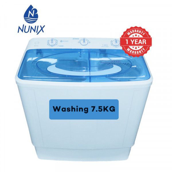 Nunix NU75-2001, 7.5KG Twins Tub Washing Machine