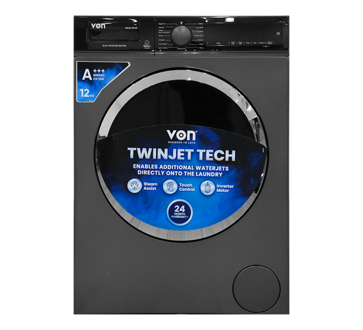 Von VALW-12FVK Front Load WASH & SPIN Washing Machine - 12KG