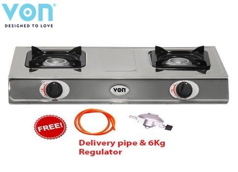 VON Table Top Double Burner - Stainless Steel
