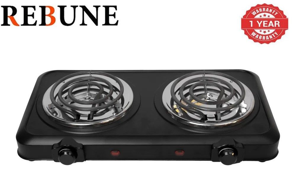 REBUNE 2000W Double Burner Spiral Electric Stove