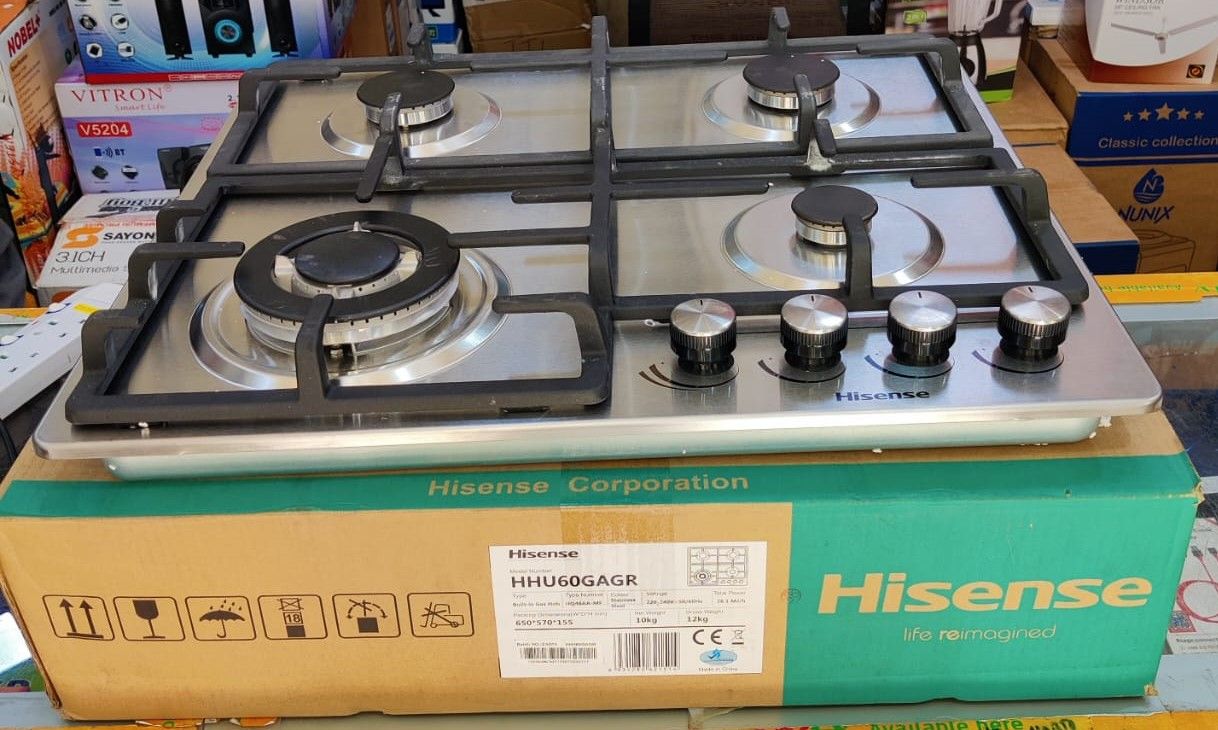 Hisense HHU60GAGR, 60x60 Built-In 4 Burner Gas Hob